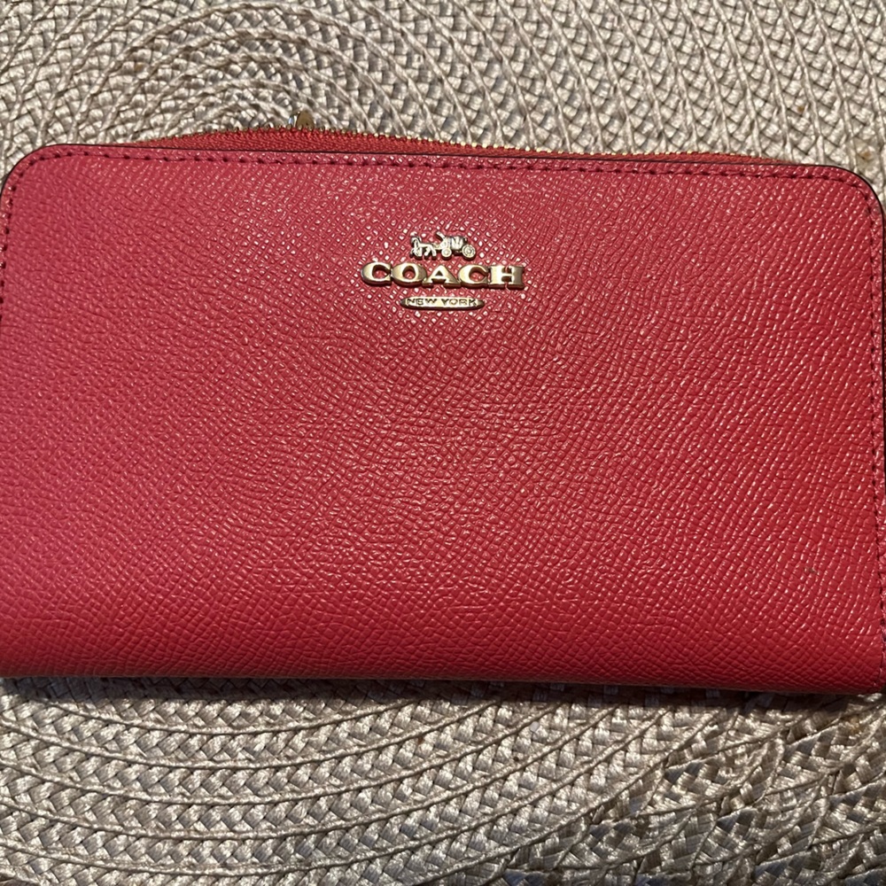 Pink/ coral coach wallet